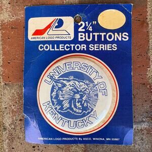 Vintage New Old Stock UK University of Kentucky Wildcats Basketball Button 2.25"